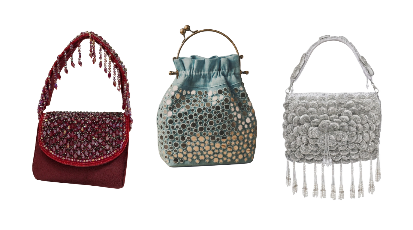 Three women styled with Hind Collections bags